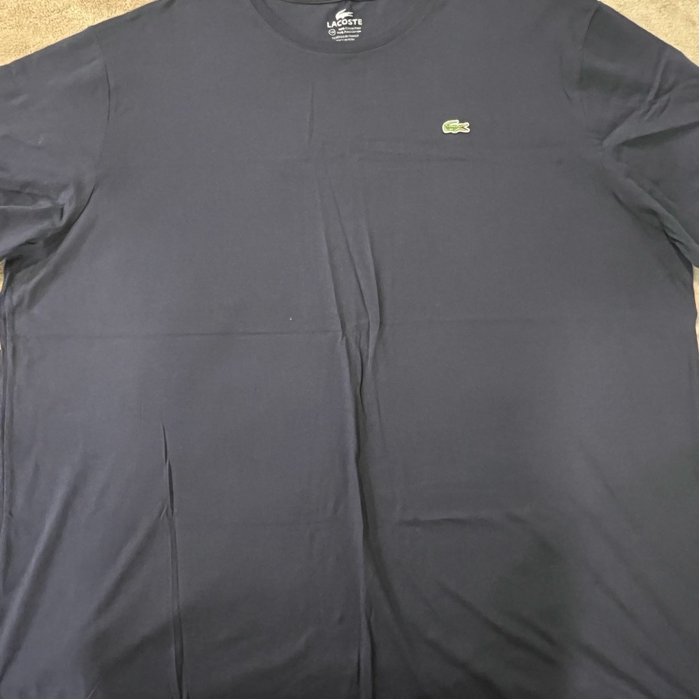 Lacoste Black Short Sleeve Tee with Iconic Logo